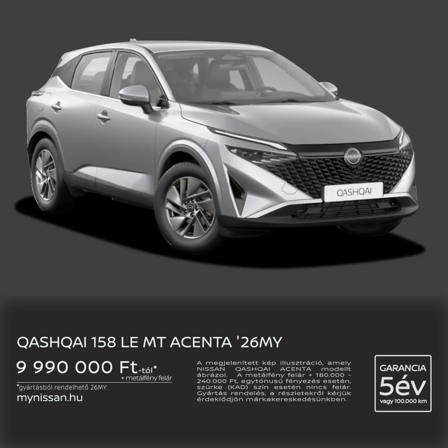 Nissan Qashqai Acenta 26MY gyártásból